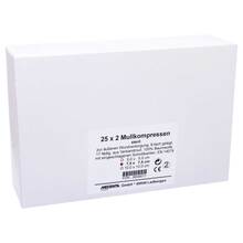 Abbildung: Mullkompressen 7,5x7,5 cm steril 8fach 25X2 St, Kompressen PZN 08699011 