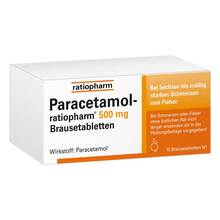 Abbildung: Paracetamol-ratiopharm 500 mg Brausetabletten 10 St, Brausetabletten PZN 08704077 