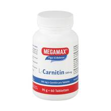 Abbildung: MEGAMAX L-Carnitin 500 mg Tabletten 60 St, Tabletten PZN 08763246 