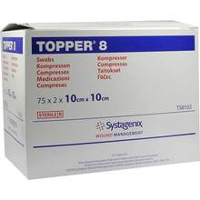 Abbildung: Topper 8 Kompresse 10x10 cm steril 75X2 St, Kompressen PZN 08821251 