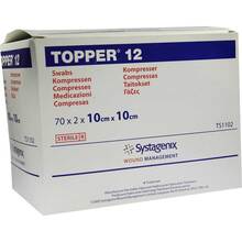 Abbildung: Topper 12 Kompresse 10x10 cm steril 70X2 St, Kompressen PZN 08821305 