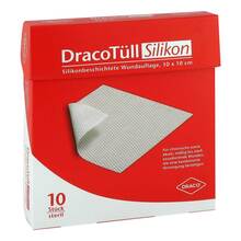 Abbildung: Dracotüll Silikon 10x10cm silikonbesch.Wundkont.Aufl 10 St, Verband PZN 08839788 
