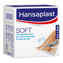 Abbildung: Hansaplast Soft Pflaster 8 cmx5 m Rolle 1 St, Pflaster PZN 08861351 