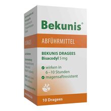 Abbildung: Bekunis Dragees Bisacodyl 5 mg magensaftresistent Tabletten  10 St, Tabletten magensaftresistent PZN 08892506 