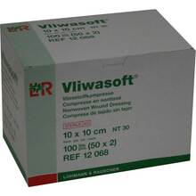 Abbildung: VLIWASOFT Vlieskompressen steril 10x10 cm 6l. 50X2 St, Kompressen PZN 08900890 