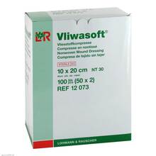 Abbildung: VLIWASOFT Vlieskompressen steril 10x20 cm 6l. 50X2 St, Kompressen PZN 08900909 