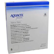 Abbildung: AQUACEL Foam nicht adhäsiv 15x15 cm Verband 5 St, Verband PZN 08999807 