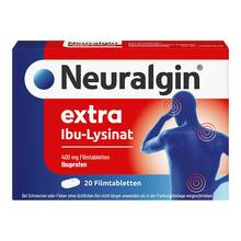 Abbildung: Neuralgin extra Ibu-Lysinat Filmtabletten 20 St, Filmtabletten PZN 09042974 