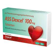 Abbildung: Ass Dexcel 100 mg Tabletten 50 St, Tabletten PZN 09064645 