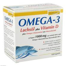Abbildung: Omega-3 Lachsöl plus Vit.D plus Omega-3 Konzentrat Kapseln  100 St, Kapseln PZN 09069795 