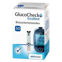 Abbildung: GLUCOCHECK Excellent Teststreifen 50 St, Teststreifen PZN 09121082 