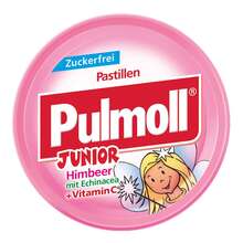Abbildung: Pulmoll Junior Himbeere mit Echinacea + Vitamin C zf Bon. 50 g, Bonbons PZN 09155997 