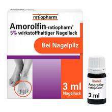 Abbildung: Amorolfin-ratiopharm 5% wirkstoffhalt.Nagellack 3 ml, Wirkstoffhaltiger Nagellack PZN 09199173 