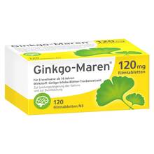 Abbildung: Ginkgo-Maren 120 mg Filmtabletten 120 St, Filmtabletten PZN 09206677 
