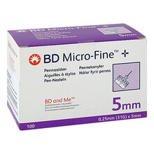 Abbildung: BD Micro-Fine + 5 Pen-Nadeln 0,25x5 mm 100 St, Kanüle PZN 09239168 