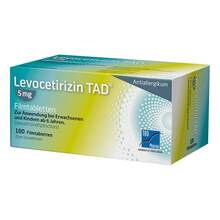 Abbildung: Levocetirizin Tad 5 mg Filmtabletten 100 St, Filmtabletten PZN 09244910 