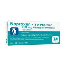 Abbildung: Naproxen-1A Pharma 250 mg b.Regelschmerzen Tabletten  30 St, Tabletten PZN 09245022 