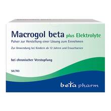 Abbildung: Macrogol beta plus Elektrolyte Pulver zur H.e.L.zum Einnehmen  50 St, Pulver zur Herstellung einer Lösung zum Einnehmen PZN 09247044 