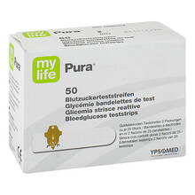 Abbildung: MYLIFE Pura Blutzucker Teststreifen 50 St, Teststreifen PZN 09265591 