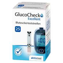 Abbildung: GLUCOCHECK Excellent Teststreifen 25 St, Teststreifen PZN 09286618 