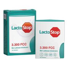 Abbildung: Lactostop 3.300 Fcc Tabletten Klickspender 100 St, Tabletten PZN 09292004 