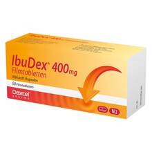 Abbildung: Ibudex 400 mg Filmtabletten 50 St, Filmtabletten PZN 09294687 