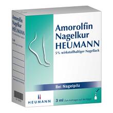 Abbildung: Amorolfin Nagelkur Heumann 5% wst.halt.Nagellack 3 ml, Wirkstoffhaltiger Nagellack PZN 09296195 