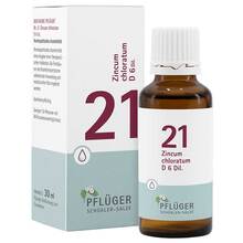 Abbildung: Biochemie Pflüger 21 Zincum chloratum D 6 Tropfen 30 ml, Tropfen PZN 09298685 