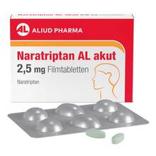 Abbildung: Naratriptan AL akut 2,5 mg Filmtabletten 2 St, Filmtabletten PZN 09312936 