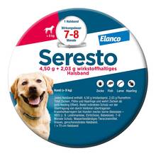 Abbildung: Seresto 4,50g + 2,03g Halsband für Hunde ab 8kg 1 St, Halsband PZN 09315490 
