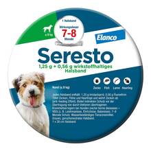 Abbildung: Seresto 1,25g + 0,56g Halsband für Hunde bis 8kg 1 St, Halsband PZN 09315509 