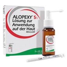 Abbildung: Alopexy 5% Lösung zur Anwendung auf der Haut 3X60 ml, Lösung PZN 09374110 
