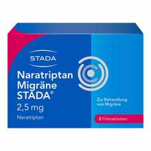 Abbildung: Naratriptan Migräne Stada 2,5 mg Filmtabletten 2 St, Filmtabletten PZN 09391930 