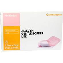 Abbildung: Allevyn Gentle Border Lite 5,5x12 cm Schaumverband  10 St, Verband PZN 09431233 