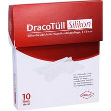 Abbildung: Dracotüll Silikon 5x5cm silikonbesch.Wundkont.Auflage  10 St, Verband PZN 09515160 