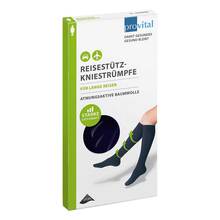 Abbildung: Provital Reisekniestrümpfe Größe 39-42 schwar.Baumwolle  2 St PZN 09519821 