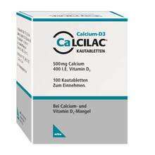 Abbildung: Calcilac Kautabletten 500 mg / 400 I.E. 100 St, Kautabletten PZN 09526637 