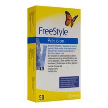 Abbildung: Freestyle Precision Blutzucker Teststreifen ohne Codierung 50 St, Teststreifen PZN 09605101 