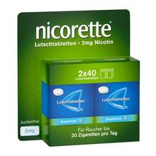 Abbildung: Nicorette freshmint 2 mg Lutschtabletten gepresst 80 St, Lutschtabletten PZN 09633907 