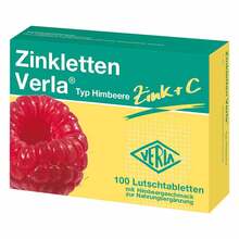 Abbildung: Zinkletten Verla Himbeere Lutschtabletten 100 St, Lutschtabletten PZN 09704814 