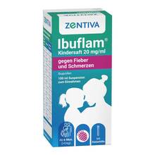 Abbildung: Ibuflam Kindersaft 20mg / ml gegen Fieber und Schmerz. 100 ml, Suspension zum Einnehmen PZN 09731722 