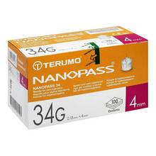 Abbildung: TERUMO NANOPASS 34 Pen Kanüle 34 G 0,18x4 mm 100 St, Kanüle PZN 09771265 