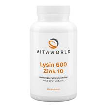 Abbildung: Lysin 600 mg plus Zink 10 mg Kapseln 120 St, Kapseln PZN 09771414 