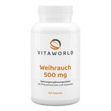 Abbildung: WEIHRAUCH 500 mg Kapseln 120 St, Kapseln PZN 09771489 