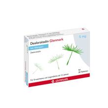 Abbildung: Desloratadin Glenmark 5 mg Tabletten 20 St, Tabletten PZN 09782978 