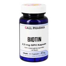 Abbildung: Biotin 2,5 mg Gph Kapseln 30 St, Kapseln PZN 09786717 