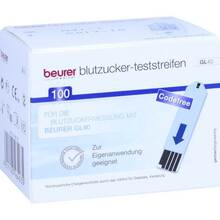 Abbildung: Beurer GL40 Blutzuckerteststreifen 100 St, Teststreifen PZN 09929683 