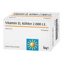 Abbildung: Vitamin D3 Köhler 2.000 I.E. Kapseln 60 St, Kapseln PZN 09942407 