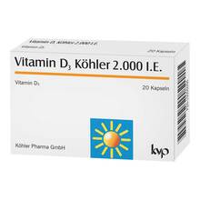 Abbildung: Vitamin D3 Köhler 2.000 I.E. Kapseln 20 St, Kapseln PZN 10005056 