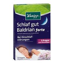 Abbildung: Kneipp Schlaf gut Baldrian forte überzogene Tabletten  30 St, Überzogene Tabletten PZN 10032662 